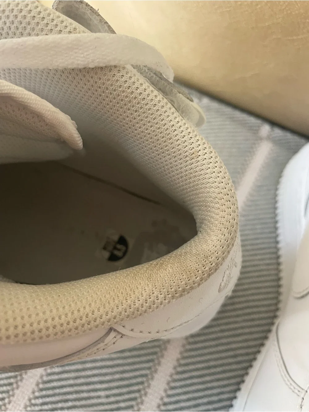 Nike Air Force 1 All-White High-Top Strap Sneakers